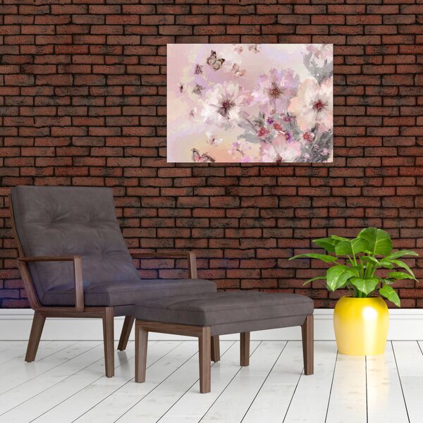Slika - Umjetnički kolaž s leptirima (70x50 cm)