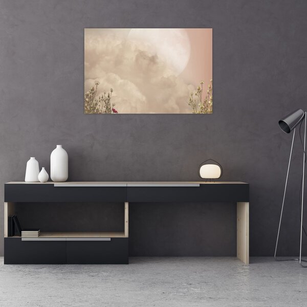 Slika - Ružičasti pun mjesec (90x60 cm)