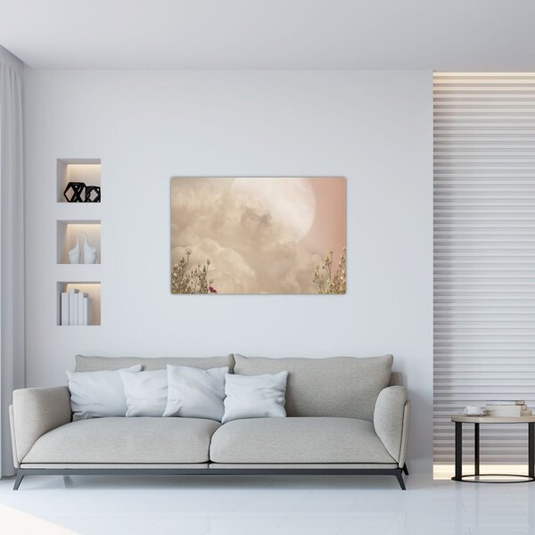 Slika - Ružičasti pun mjesec (90x60 cm)