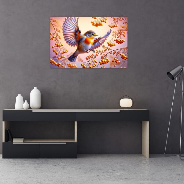 Slika - Ptica s jarebikom (90x60 cm)