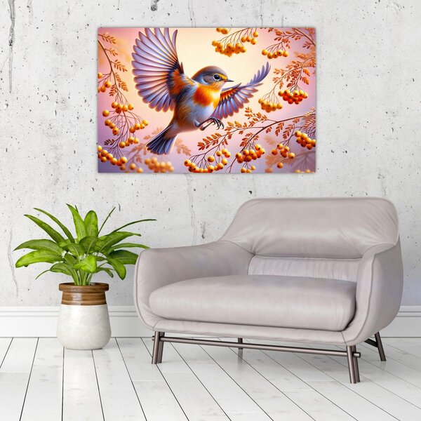 Slika - Ptica s jarebikom (90x60 cm)