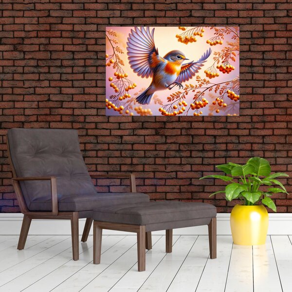 Slika - Ptica s jarebikom (90x60 cm)
