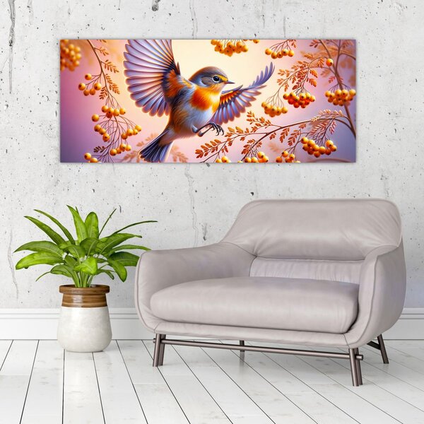 Slika - Ptica s jarebikom (120x50 cm)