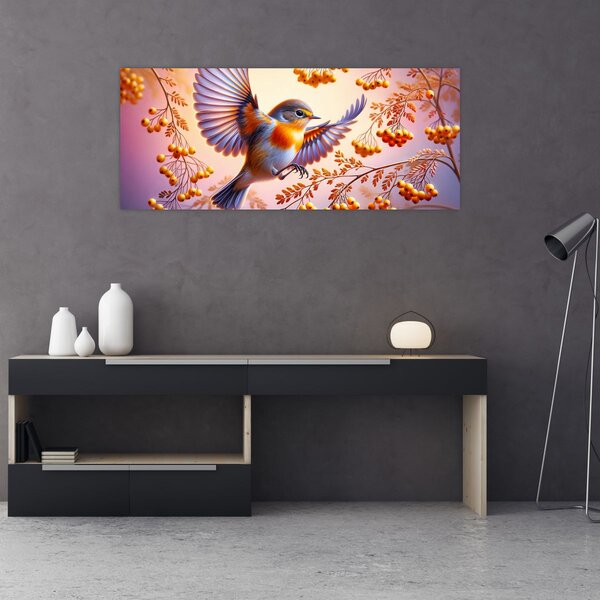 Slika - Ptica s jarebikom (120x50 cm)