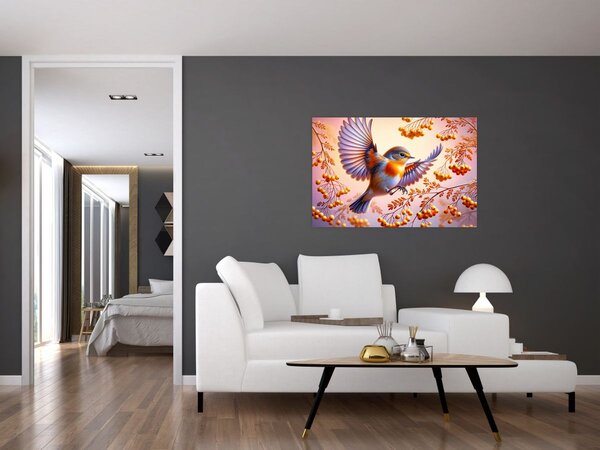 Slika - Ptica s jarebikom (90x60 cm)