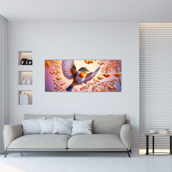Slika - Ptica s jarebikom (120x50 cm)