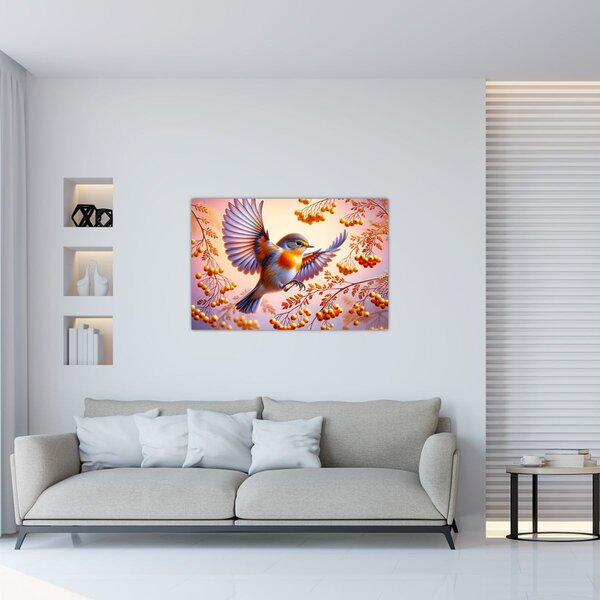 Slika - Ptica s jarebikom (90x60 cm)