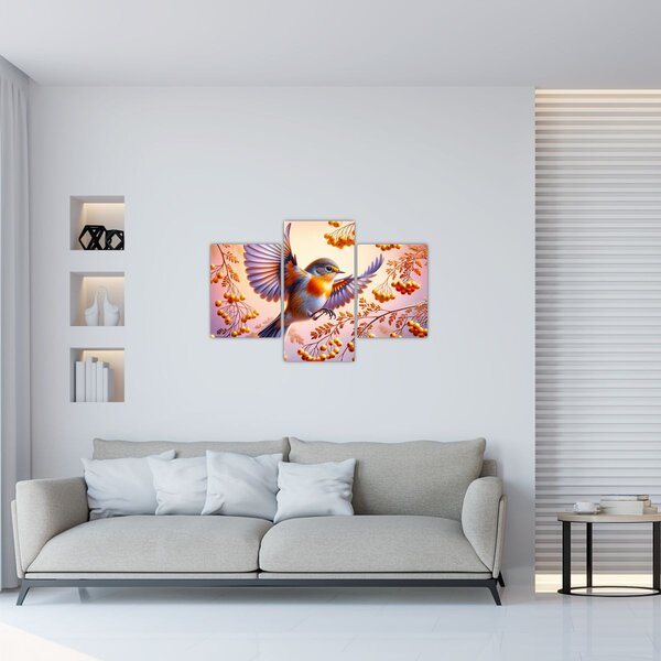 Slika - Ptica s jarebikom (90x60 cm)