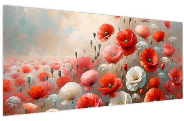 Slika - Slika s makovima (120x50 cm)