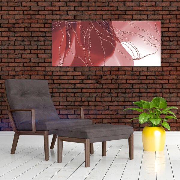 Slika - Crveni apstraktni cvijet N⁰1 (120x50 cm)