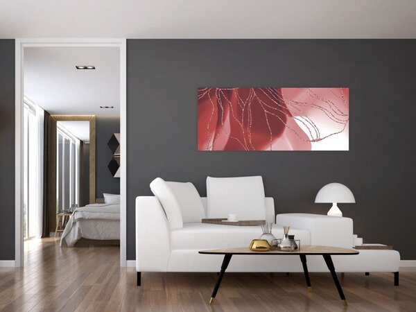 Slika - Crveni apstraktni cvijet N⁰1 (120x50 cm)