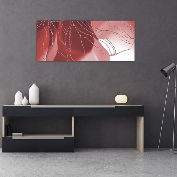 Slika - Crveni apstraktni cvijet N⁰1 (120x50 cm)
