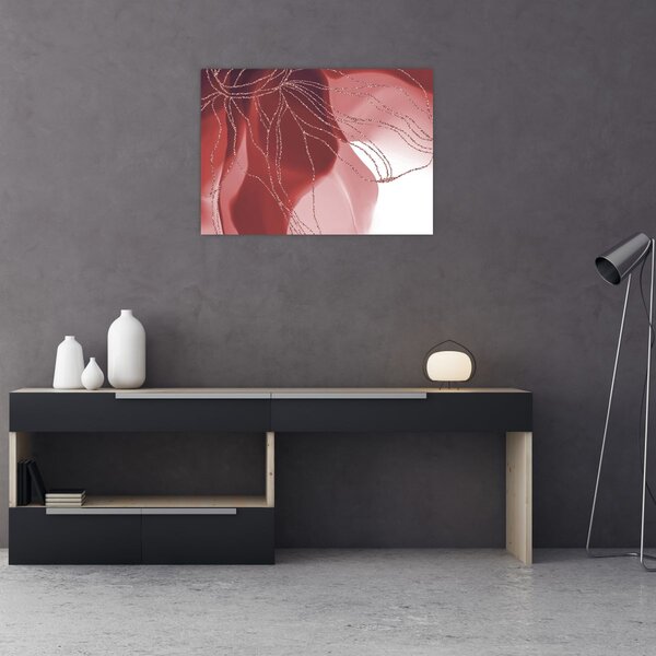 Slika - Crveni apstraktni cvijet N⁰1 (70x50 cm)