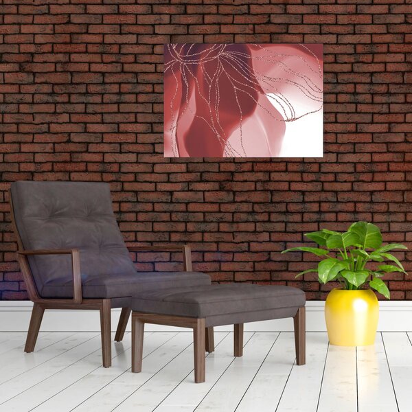 Slika - Crveni apstraktni cvijet N⁰1 (70x50 cm)