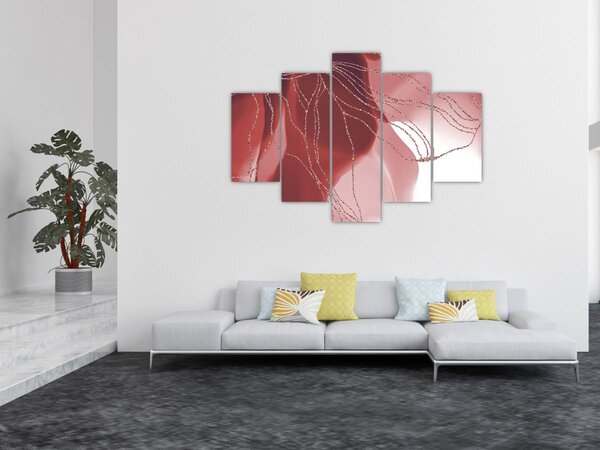 Slika - Crveni apstraktni cvijet N⁰1 (150x105 cm)
