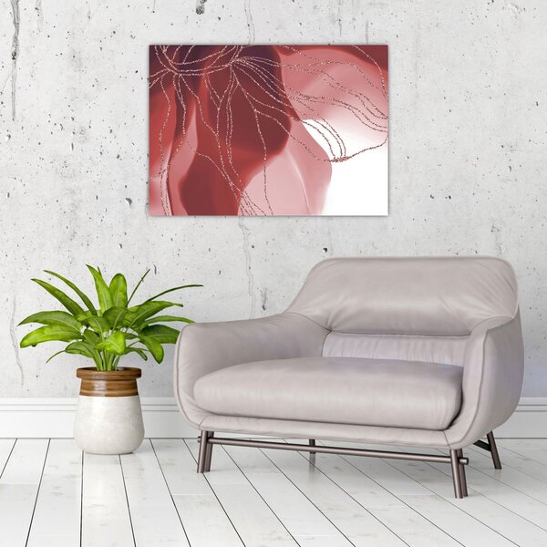 Slika - Crveni apstraktni cvijet N⁰1 (70x50 cm)