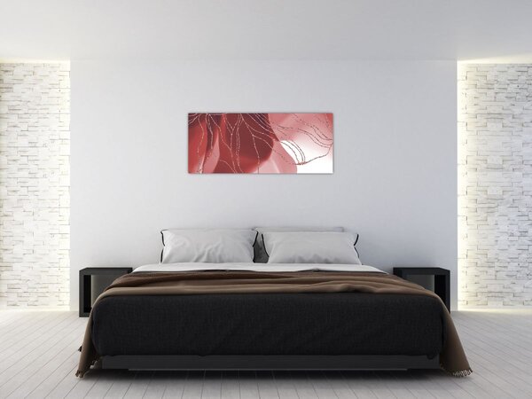 Slika - Crveni apstraktni cvijet N⁰1 (120x50 cm)