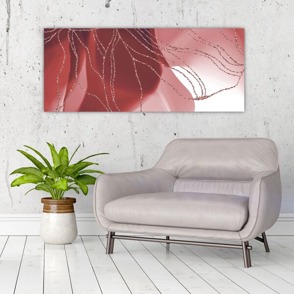 Slika - Crveni apstraktni cvijet N⁰1 (120x50 cm)