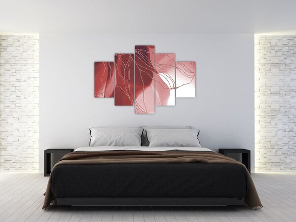 Slika - Crveni apstraktni cvijet N⁰1 (150x105 cm)