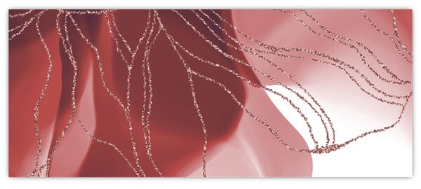 Slika - Crveni apstraktni cvijet N⁰1 (120x50 cm)