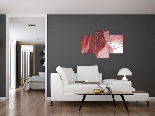 Slika - Crveni apstraktni cvijet N⁰1 (90x60 cm)