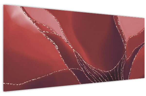 Slika - Crveni apstraktni cvijet N⁰2 (120x50 cm)