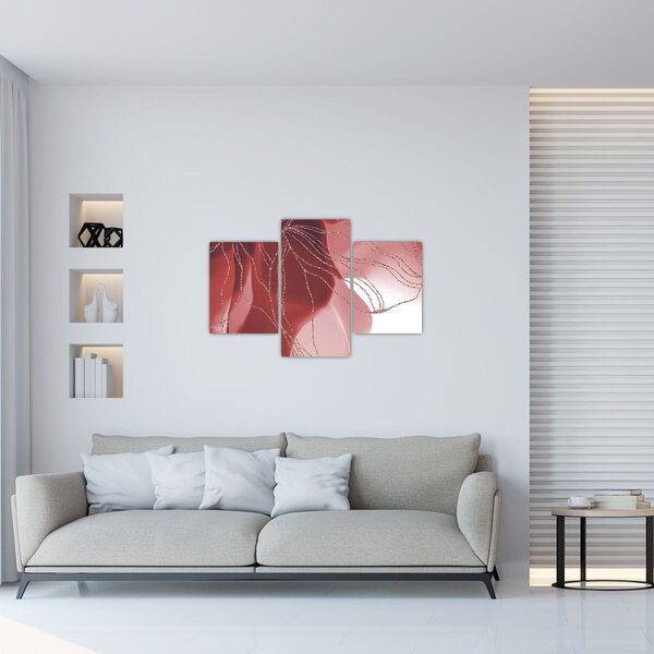 Slika - Crveni apstraktni cvijet N⁰1 (90x60 cm)