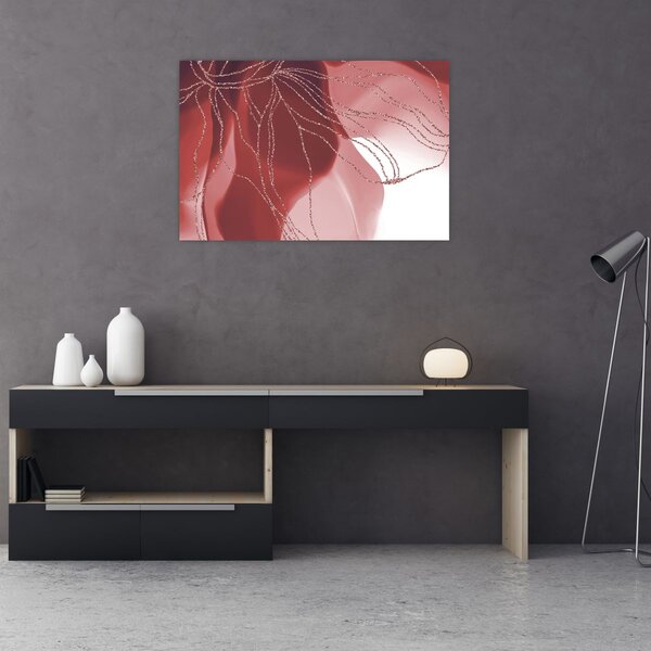 Slika - Crveni apstraktni cvijet N⁰1 (90x60 cm)