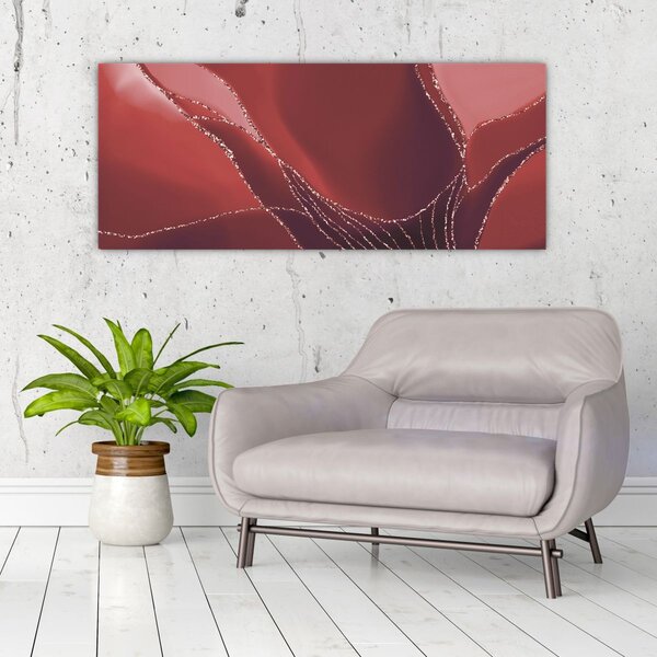 Slika - Crveni apstraktni cvijet N⁰2 (120x50 cm)