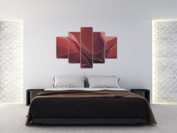 Slika - Crveni apstraktni cvijet N⁰2 (150x105 cm)