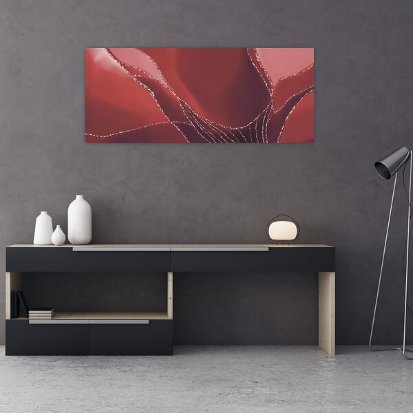 Slika - Crveni apstraktni cvijet N⁰2 (120x50 cm)