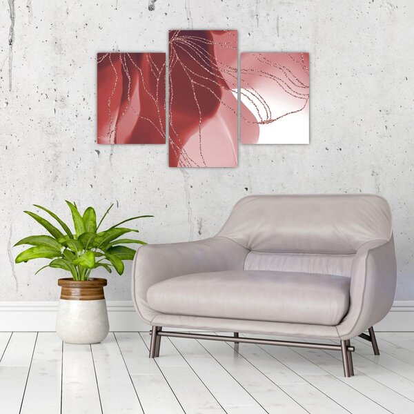 Slika - Crveni apstraktni cvijet N⁰1 (90x60 cm)
