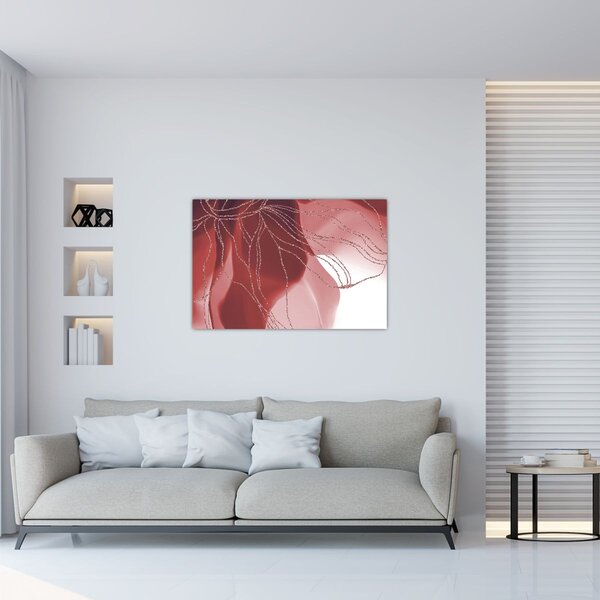 Slika - Crveni apstraktni cvijet N⁰1 (90x60 cm)