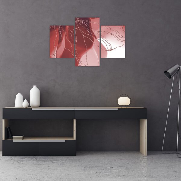 Slika - Crveni apstraktni cvijet N⁰1 (90x60 cm)