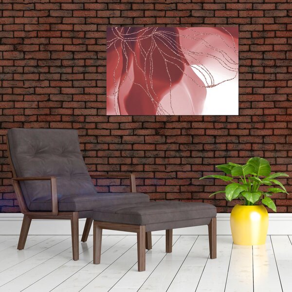 Slika - Crveni apstraktni cvijet N⁰1 (90x60 cm)