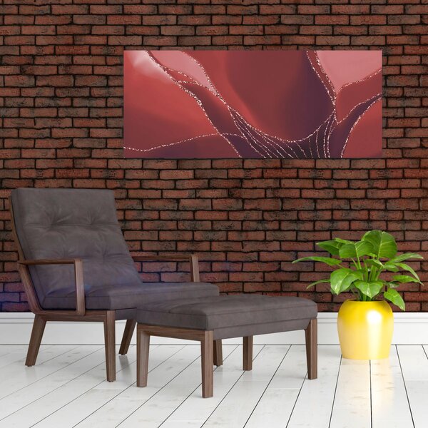 Slika - Crveni apstraktni cvijet N⁰2 (120x50 cm)
