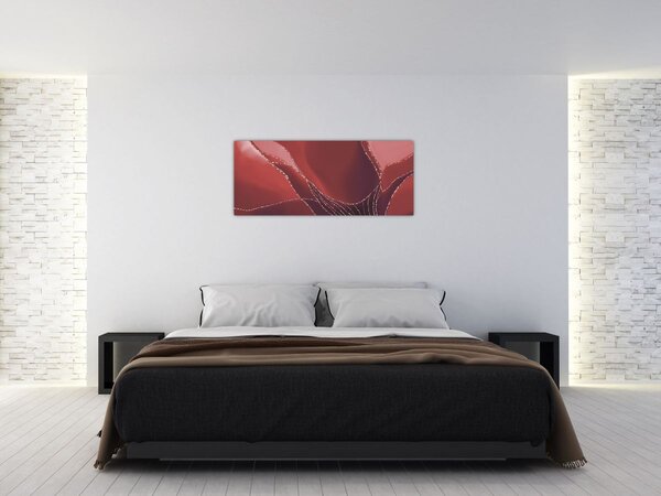 Slika - Crveni apstraktni cvijet N⁰2 (120x50 cm)