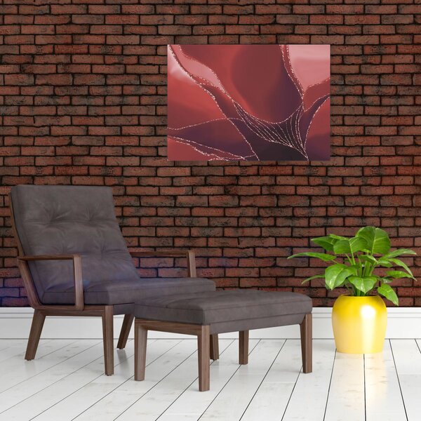Slika - Crveni apstraktni cvijet N⁰2 (70x50 cm)