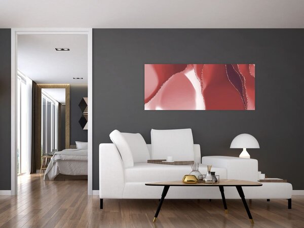 Slika - Crveni apstraktni cvijet N⁰3 (120x50 cm)