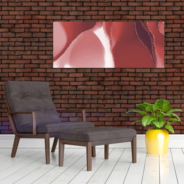 Slika - Crveni apstraktni cvijet N⁰3 (120x50 cm)