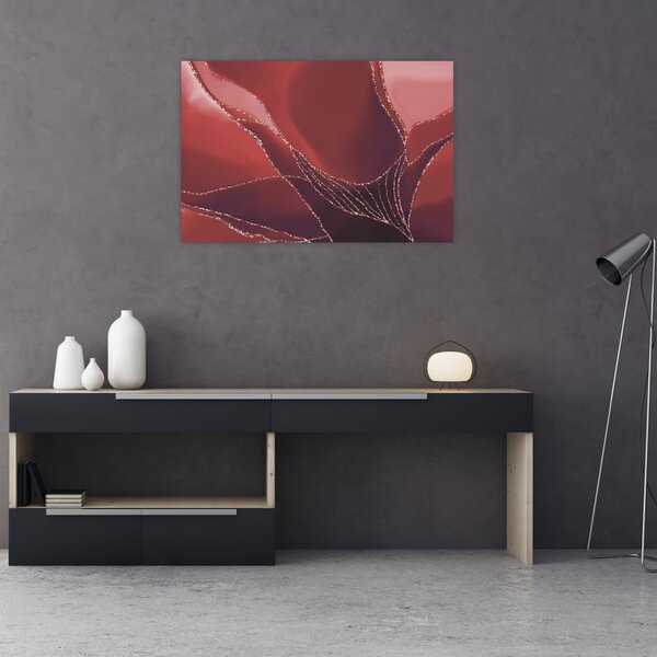 Slika - Crveni apstraktni cvijet N⁰2 (90x60 cm)