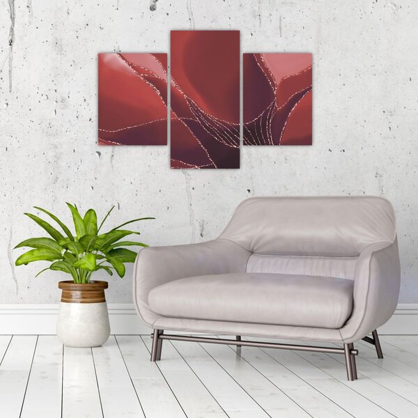 Slika - Crveni apstraktni cvijet N⁰2 (90x60 cm)