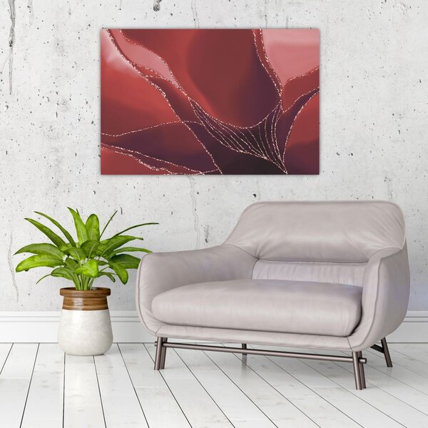 Slika - Crveni apstraktni cvijet N⁰2 (90x60 cm)