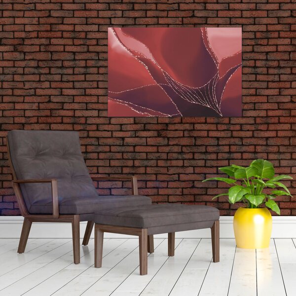 Slika - Crveni apstraktni cvijet N⁰2 (90x60 cm)