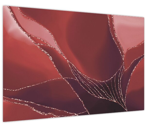 Slika - Crveni apstraktni cvijet N⁰2 (90x60 cm)