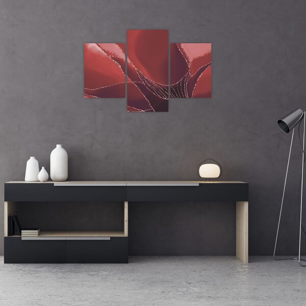 Slika - Crveni apstraktni cvijet N⁰2 (90x60 cm)