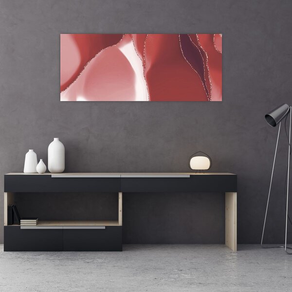 Slika - Crveni apstraktni cvijet N⁰3 (120x50 cm)