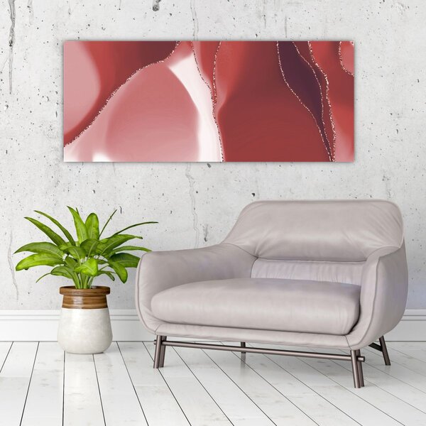 Slika - Crveni apstraktni cvijet N⁰3 (120x50 cm)
