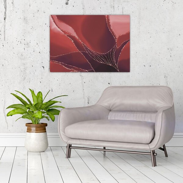 Slika - Crveni apstraktni cvijet N⁰2 (70x50 cm)