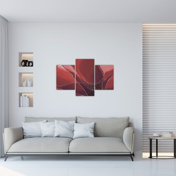 Slika - Crveni apstraktni cvijet N⁰2 (90x60 cm)